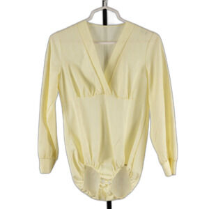 Vintage 70s yellow bodysuit size S